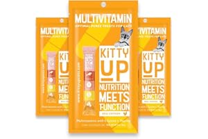 Kitty Up Lickable Cat Treats - All Natural Chicken Puree Tubes with Lysine & Taurine | Grain-Free Wet Treats for Indoor Cats & Kittens (12 Pack)