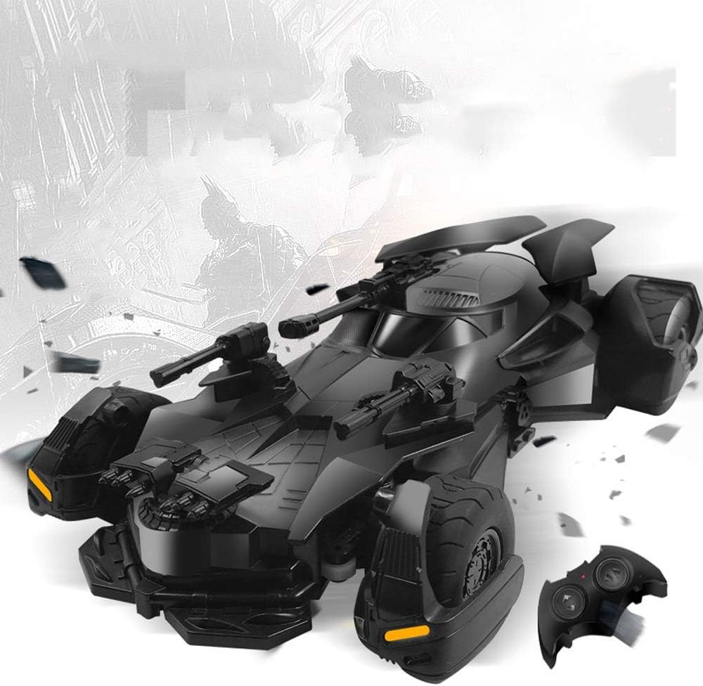 Ycco Justice League Remote Control Car Batmobile Joker Super Heroes Baatmann Toy 1:18 Batmobile 2.4G RC Vehicle Rechargeable Radio Controlled Electric Racing Presents for Boys Girls Children Black