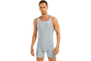 iEFiEL Mens Sleeveless Stretchy One Piece Bodysuit Sport Gym Workout Dancewear Biketard Tank Unitard