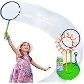 Giant Bubble Wand Set for Kids and Adults with Concentrated Refill, Fun Outdoor and Indoor Activity for Girls, Boys, Toddlers