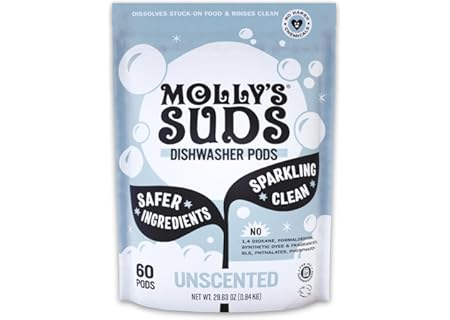 Molly's Suds Dishwasher Pods | Clean Dishwasher Detergent, Cuts Grease & Ri...