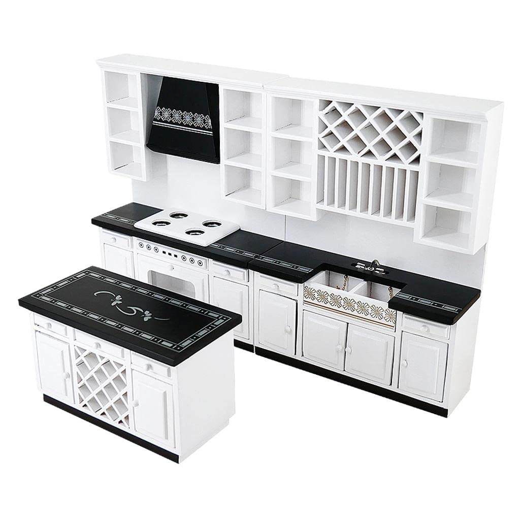 Luwecf Miniature Dollhouse Kitchen Storage Unit for Tiny Home Decor