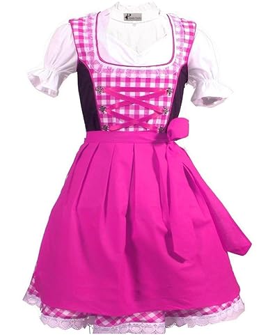 Trachtenkleid 3tlg. Kinder Dirndl Mädchen Kleid Gr. 92,104,116,128,140,146,152