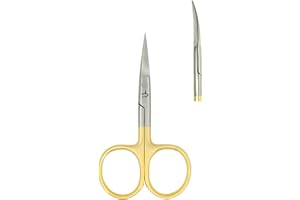 Kingfisher Fly Tying All Purpose Scissors 4 Inch, Gold - Curved