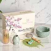 Mahō Matcha Whisk Set – 6-Piece Matcha Bowl & Bamboo Whisk Kit with Bowl, Scoop, Sifter, Ceramic Chasen Holder & Premium Gift Box | Cute Japanese Matcha Ceremony Tea Set for Making Breakfast & Latte