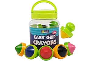 READY 2 LEARN Easy Grip Crayons | Non Toxic | Six Colors | 18m+ | Chunky, Palm-Grasp Toddler Crayons | Easy to Hold | Refills Available