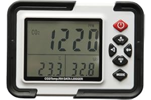AMTAST Carbon Dioxide Data Logger CO2 Detector Monitor Indoor CO2 Air Quality Meter Temperature Relative Humidity Data Logger AMF-102