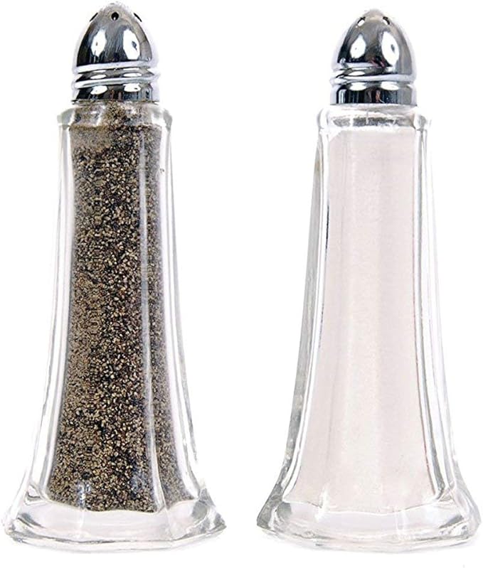 Pack of 12 Pots Classic Style Glass Salt and Pepper Shakers Condiment