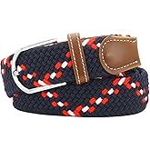 Huyfhksd Mixed Color Woven Stretch Braided Belts for Men and Women Fashion Elastic Belts