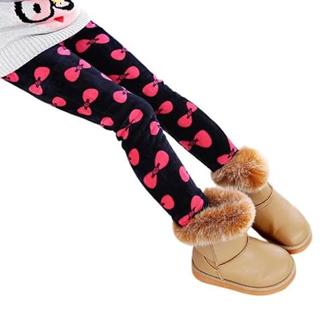 Bekleidung Longra Kinder Winter Mädchen Leggings Dicke warme elastische Taille Legging Kleidung Hosen(2-7 Jahre)