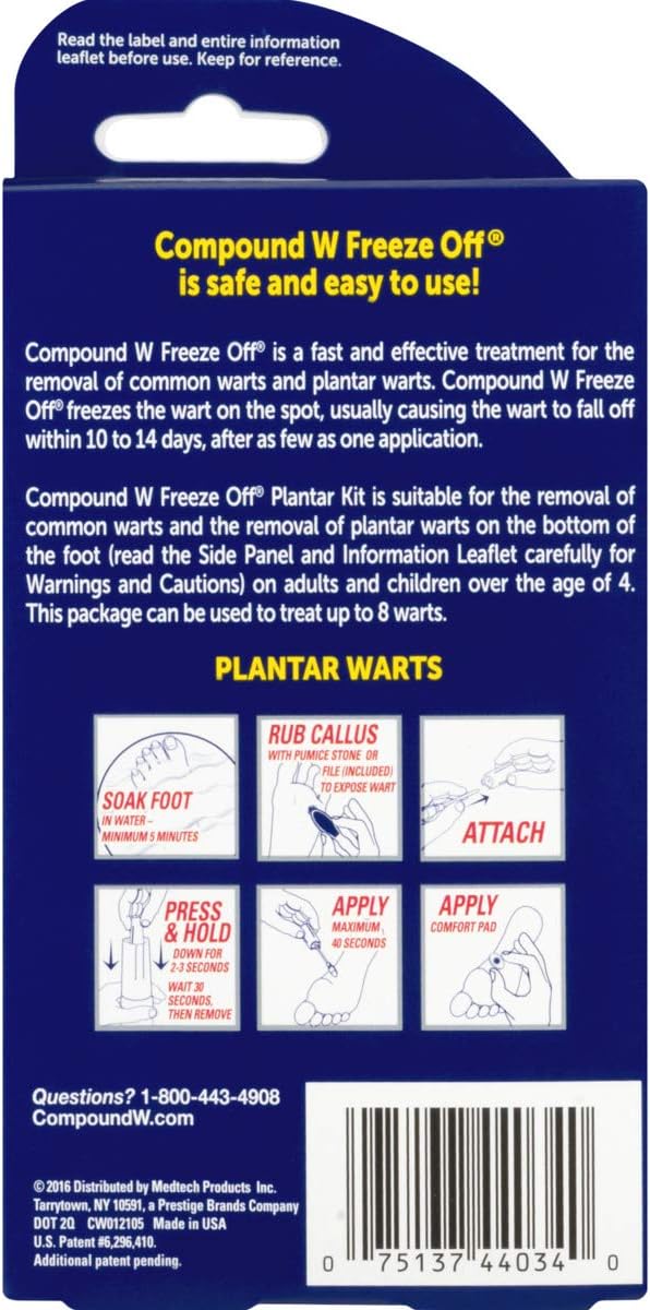 Compound W Freeze Off Plantar Wart Remover Kit, 8 Applications: Health & Personal Care