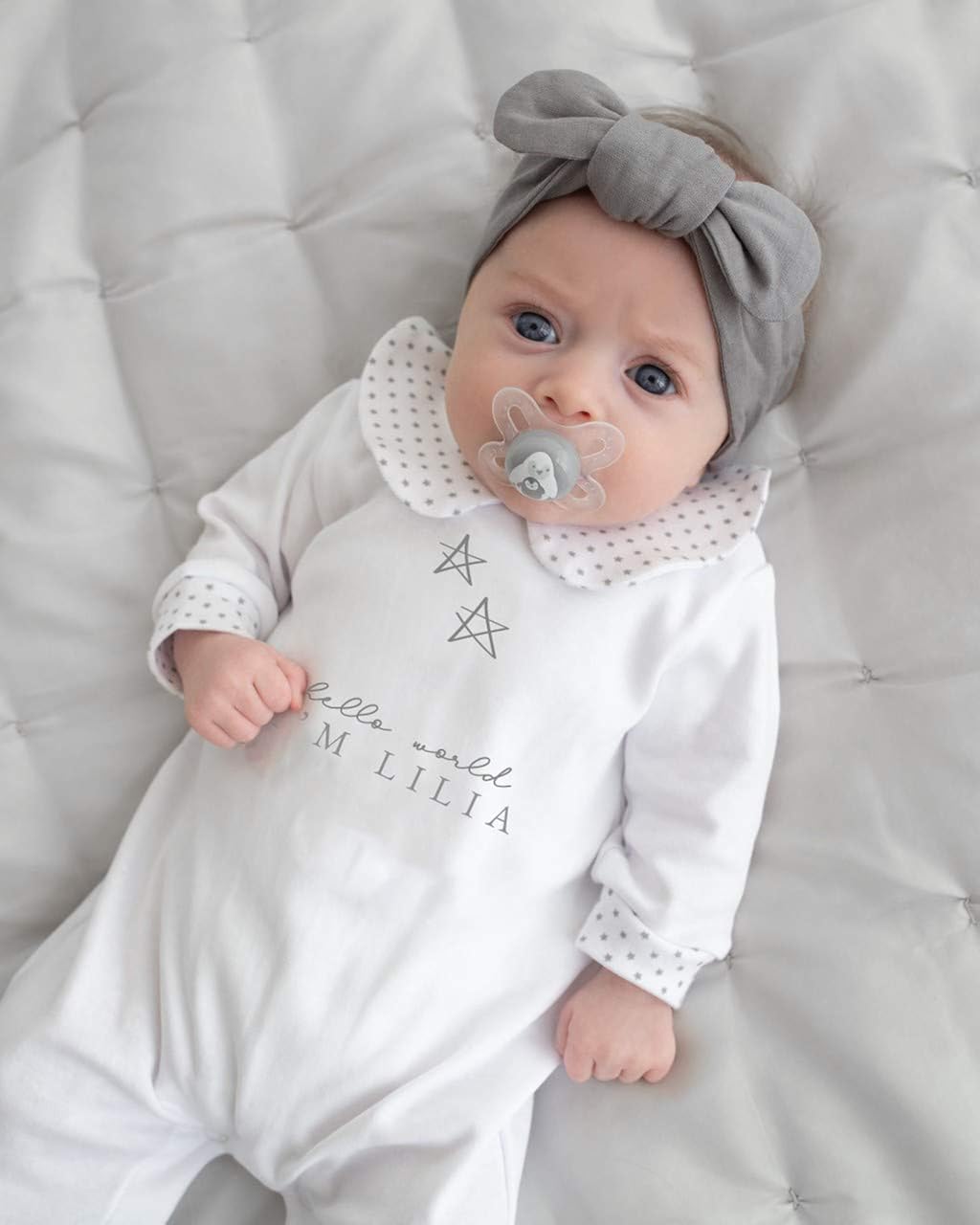 personalised hello world baby grow