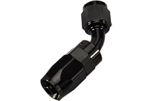 AC PERFORMANCE 45 Degree -10 AN Swivel Hose End Fitting Aluminum Black