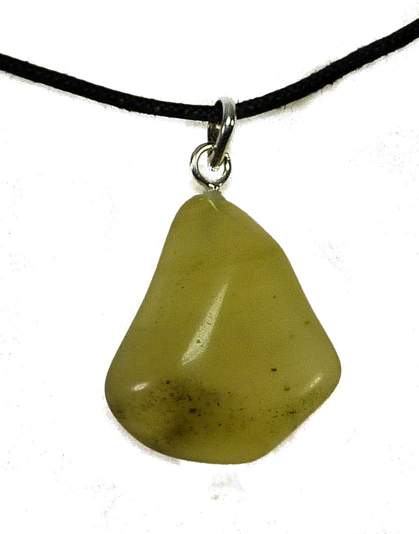 TF premium tumbled stones: Strawberry Quartz with eyelet and ribbon - sterling silver. 925