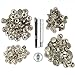 CrazyEve Leathercraft Silver Copper Press Studs Snap Fasteners Poppers Sewing Clothing Craft Snaps Button 40 pcs with Install Tool (831(15mm))