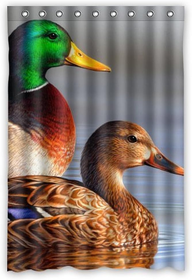 Custom Stylish Oil Painting Mandarin Duck Couple Art Fowl Bird Animal Polyester Fabric Window Curtain 50"X84"(One Piece) for Bedroom