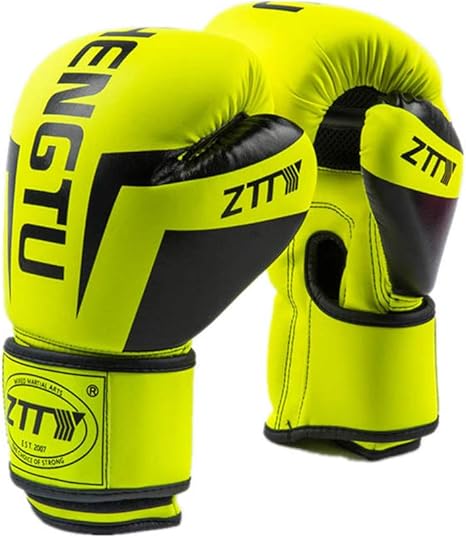 Amazon Co Jp タイボクシングトレーニングスパーリングパンチングミットのためのボクシンググローブムエタイのトレーニング手袋マヤブラックマットスキンレザーバッグ グリーン 6oz ホーム キッチン