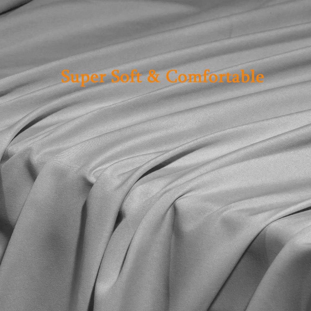 SONORO KATE Bed Sheet Set Super Soft Microfiber 1800 Thread Count Luxury Egyptian Sheets Fit 18-24 Inch Deep Pocket Mattress Wrinkle and Hypoallergenic-6 Piece (Grey, Queen): Home & Kitchen