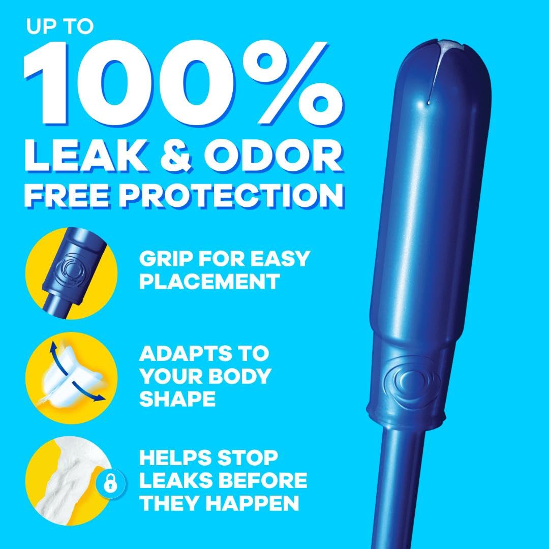 Tampax Pearl Tampons for Women Multipack, with LeakGuard Braid, Regular/Super Absorbency, Unscented, 34 Count