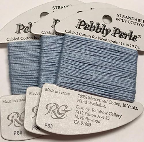 RAINBOW GALLERY-PEBBLY PERLE-100% COTTON-COLOR-P80-BABY BLUE-THIS LISTING IS FOR 1 CARD