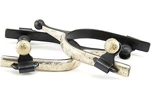 Knob End Spurs with Hand Engraved Silver Details - By Southwestern Equine