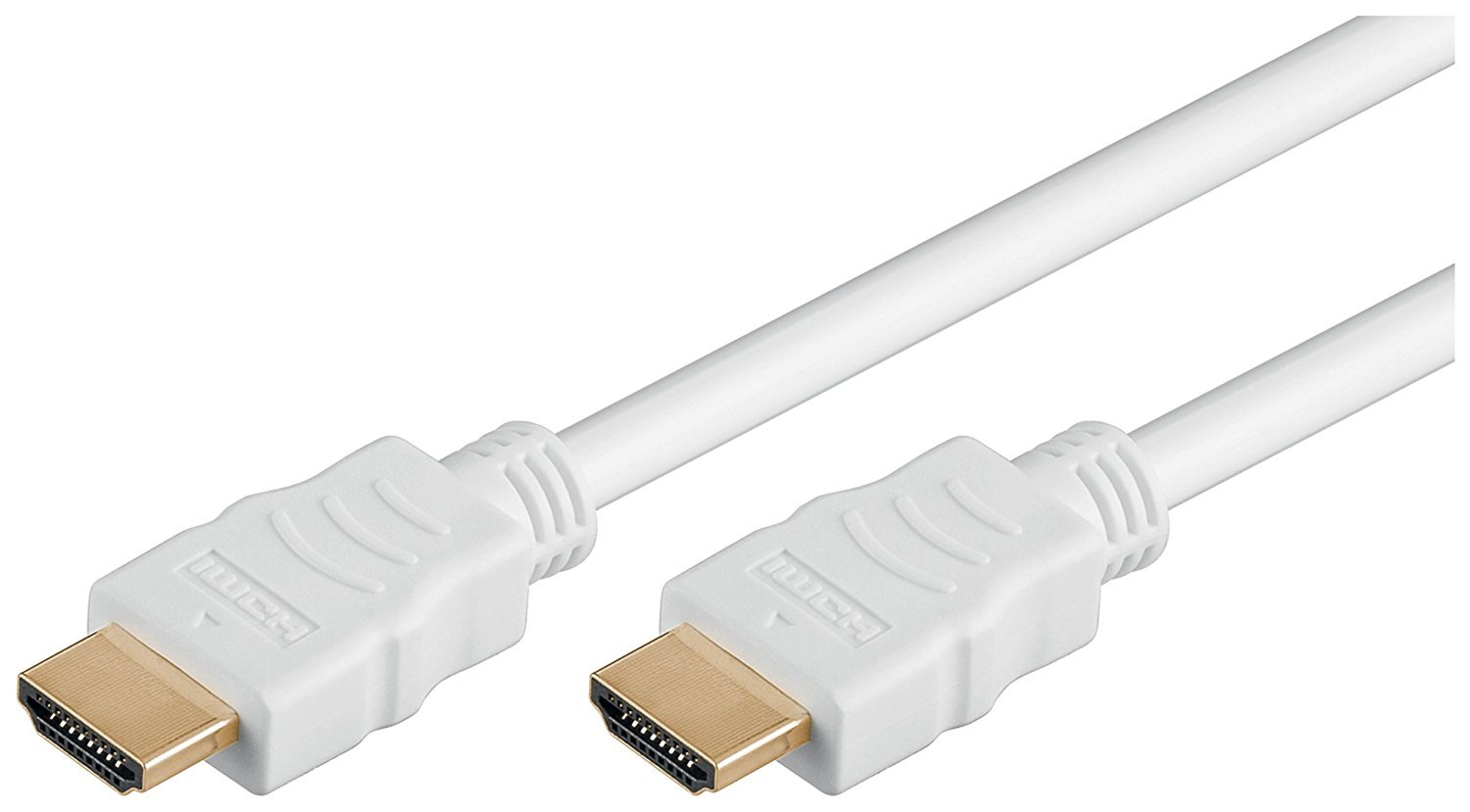 Goobay 31894 High Speed HDMI Cable with Ethernet, Gold-Plated, White, 6 mm Diameter, 3 m Cable Length