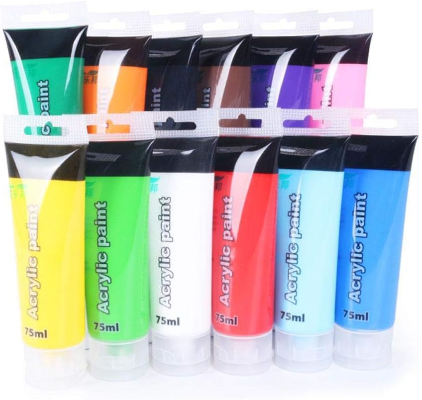 Professional Colourful Acrylic Paint Gift Set for Kids Adults 12 x 75