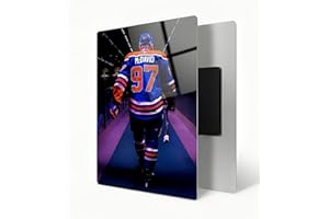Connor Mcdavd Edmonton Oilers Metal Wall Art, 18x12 inches Ultra HD Glossy Aluminum Print, Waterproof with Magnetic Mounting 