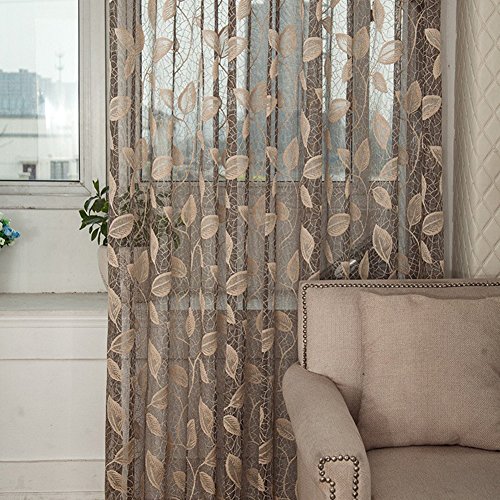 Norbi Willow Voile Tulle Room Window Curtain Sheer Voile Panel Drapes Curtain 39.4'' x 78.8