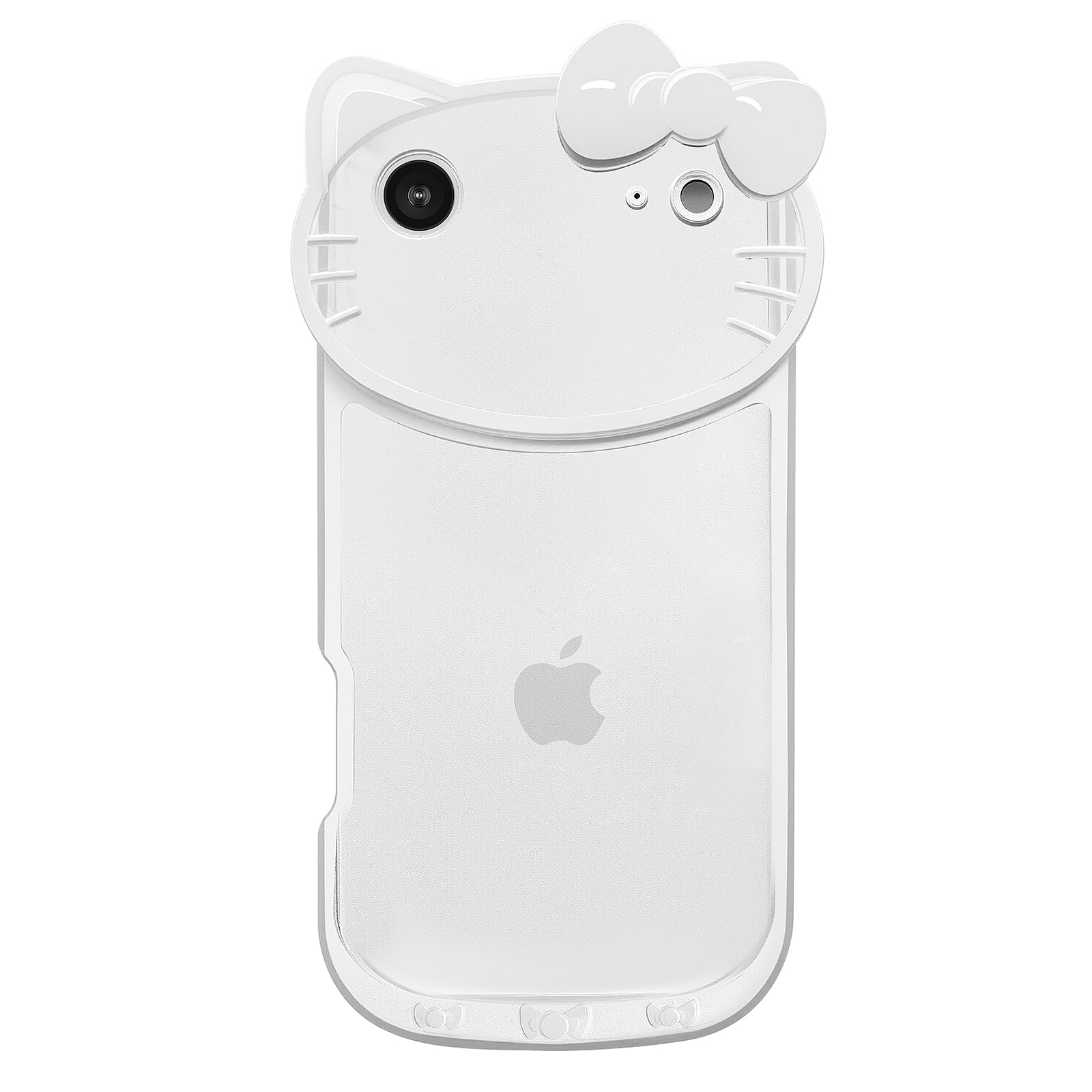 Qekaum Compatible with iPhone 17 Air Clear Case, Cute Cat Case for Women Girls Kids Cartoon Design Case Cover Shell Slim Soft Protective Case with Camera Lens for iPhone 17 Air, White