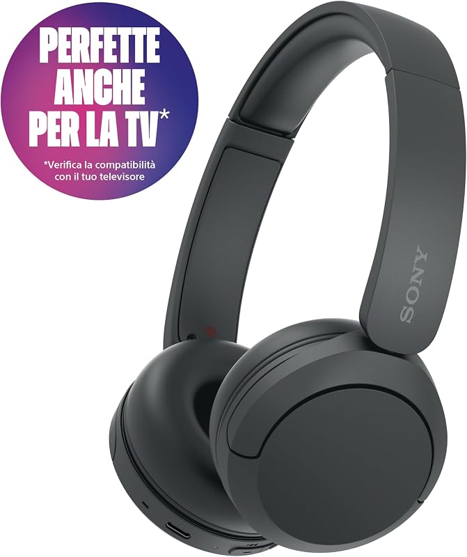 WH-CH520 | Cuffie Wireless, Connessione Multipoint, con Microfono, Fino a 50 ore di durata della batteria con Ricarica rapida - Nero