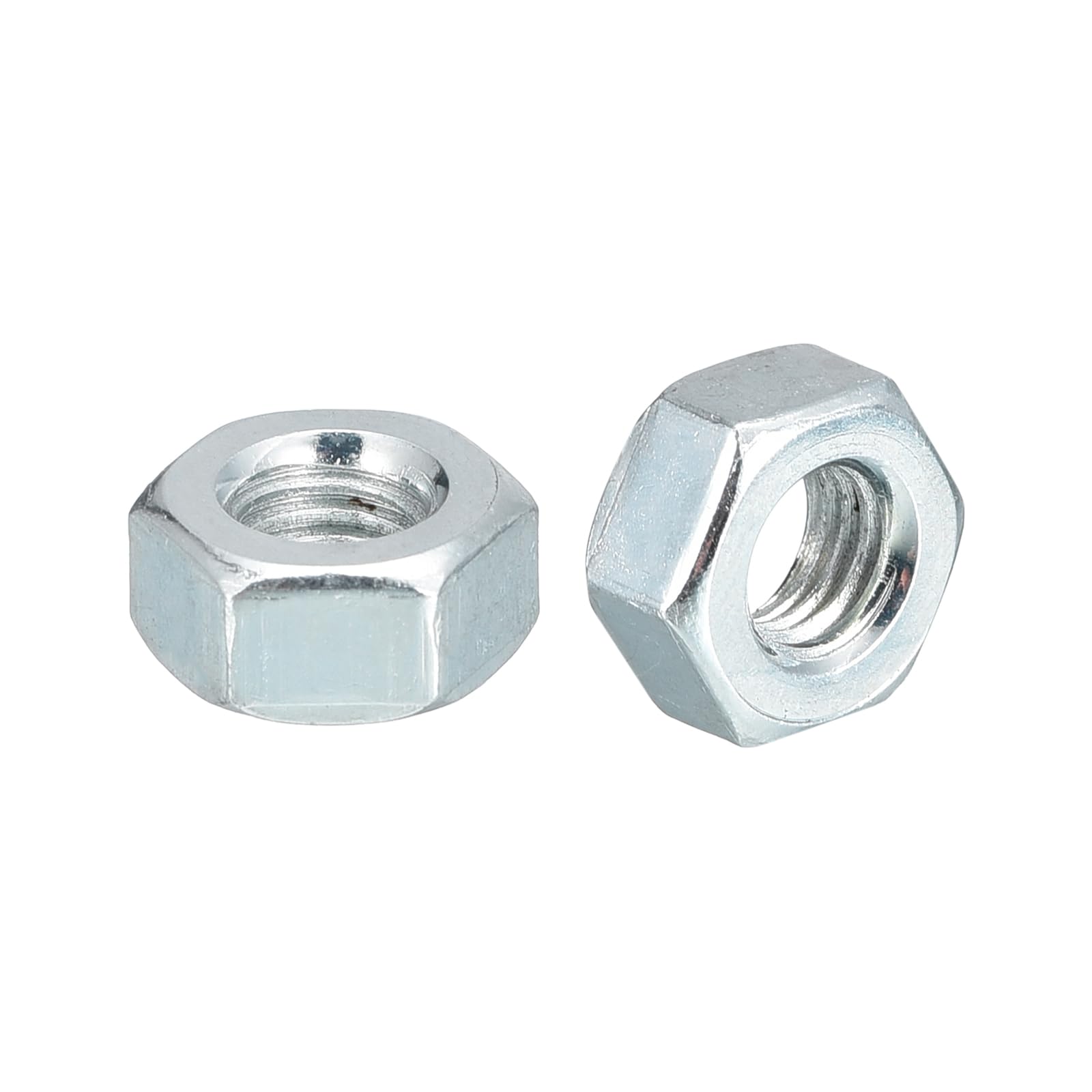 METALLIXITY Hex Nuts (1/4"-28) 100Pcs, Carbon Steel Fine Thread Zinc Plated Hexagon Nut Hardware - for DIY Home Repair Machinery, Silver