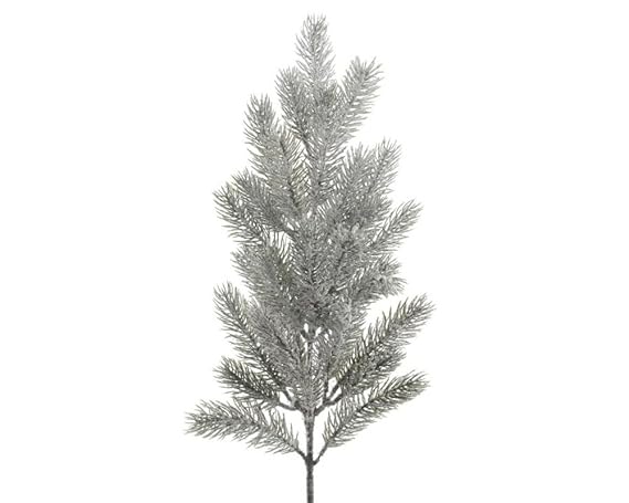 Tannenzweig PE beschneit 52cm // Tanne Spritzguss grün Basteln Dekozweige künstliche Tannenzweige