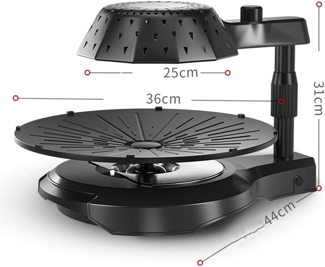review Electric Grill - Far Infrared BBQ Grill 5 Stops Fire Adjustment Electric Baking Pan Indoor Smoke-Smokeless Grill Smart Lightwave Stove,1500W (Color : Black)