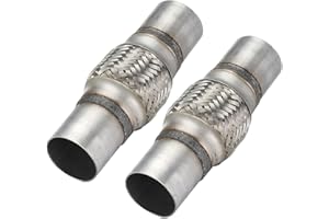 Autarboor 2 Pcs Exhaust Flex Pipe, 2''x 4''Stainless Steel Heavy Duty Exhaust Flex Pipe, Double Braid Exhaust Flex Tube, Overall Length 8''