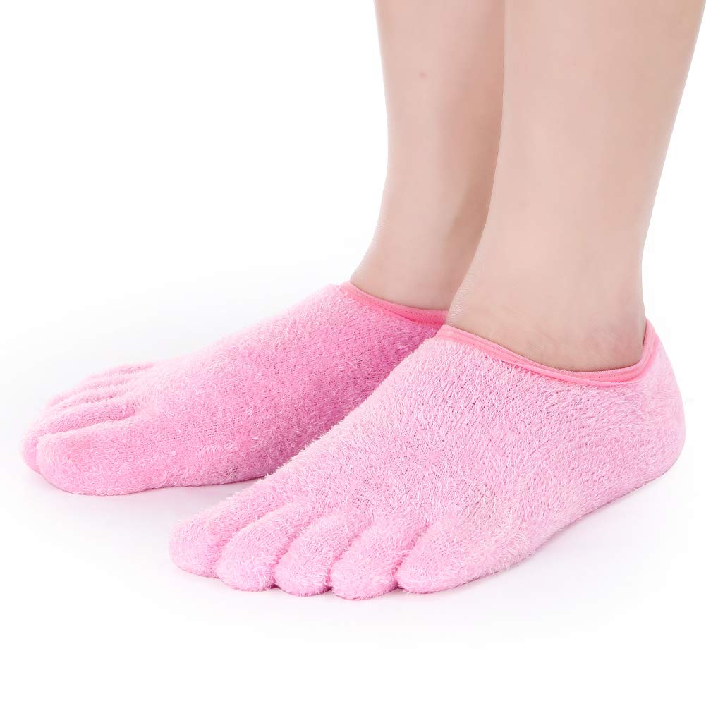 5Toe Gel Moisturizing Socks, Gel Lined Socks Spa Gel Socks