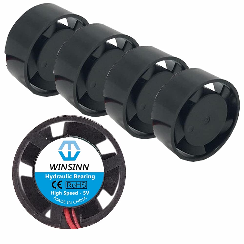 WINSINN 25mm Round Fan Circle 5V Hydraulic Bearing Brushless 2510 25.5x10mm for DIY Mini Cooling Pipeline/Notebook - High Speed (Pack of 5Pcs)