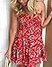 Murimia Womens Summer Strapless Off Shoulder Floral Print Beach Mini Dress Red White