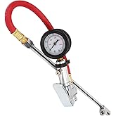 WYNNsky Tire Inflator with Tire Pressure Gauge, Extended Straight-on Air Chuck with 12 Inch Rubber Air Hose