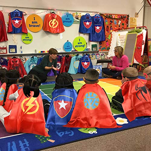Fun Cartoon Capes Superheros Capes and Mask Dress Up Costume for Girls Boys - Thumbnail 2