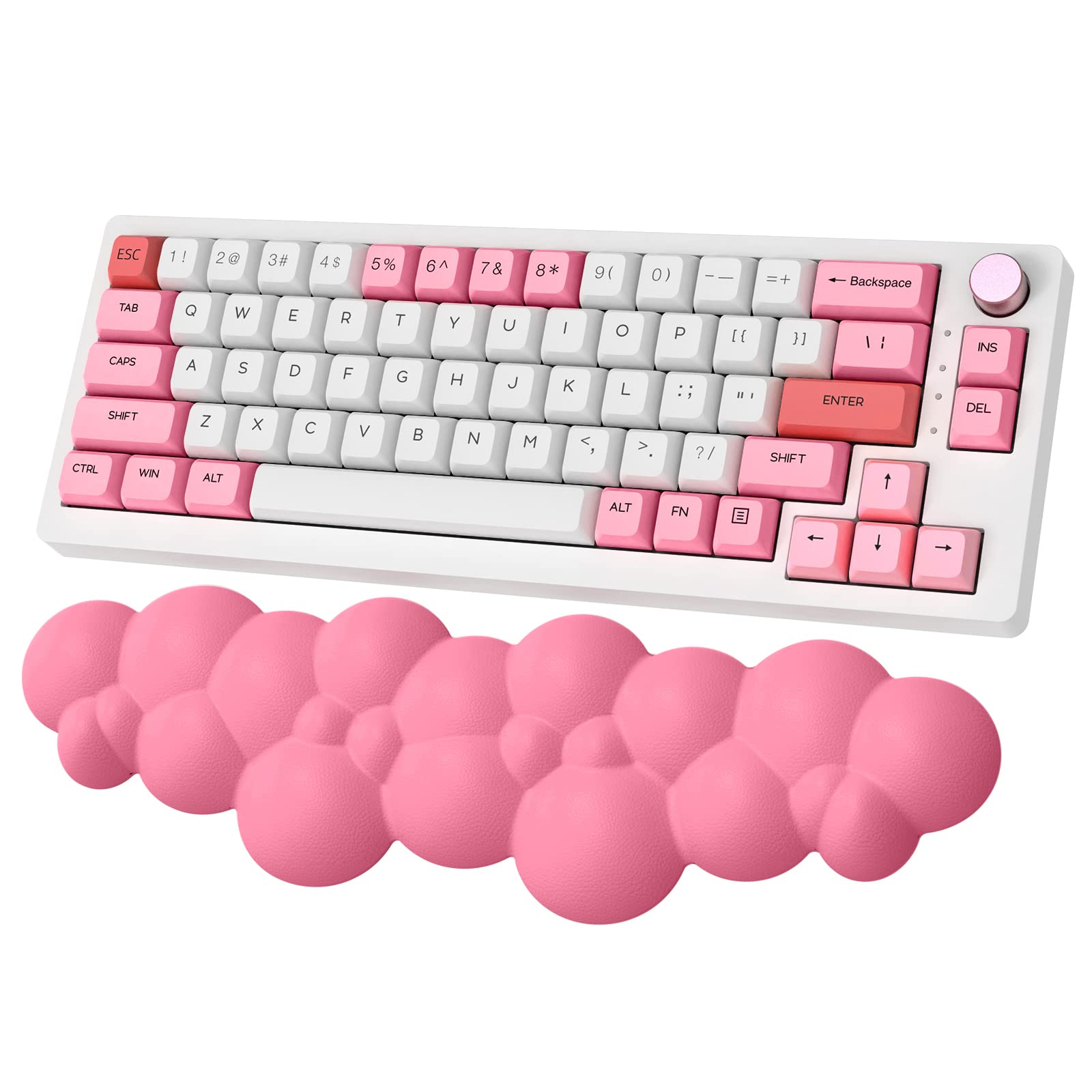 ZIYOU LANG Rose Keyboard Wrist Rest Cloud-Soft Ergonomic Arm Rests Cloud-Shaped Palm Rest with Anti-Slip Rubber Base PU Memory Foam Support for Computer PC,Typing Pain Relief,Washable,Easy to Clean