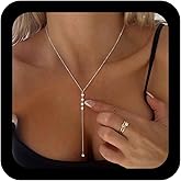 IRCOMULTI Boho Crystal Y Lariat Necklace Gold Rhinestone Y Shape Necklace Crystal Lariat Pendant Necklaces Vintage CZ Chain Necklaces Jewelry for Women