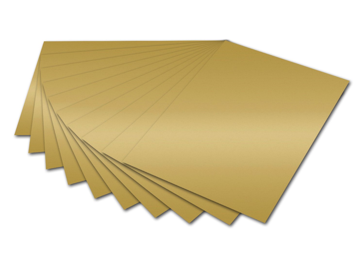 Folia 6166 Cardboard, 50 x 70 cm, 10 Sheets, Shiny Gold