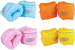 AEIMIAIDE 4 Pairs Inflatable Swimming Armbands, Kids Swim Arm Bands Float, Learning Swim Training Aids, Float Swimming Ring f
