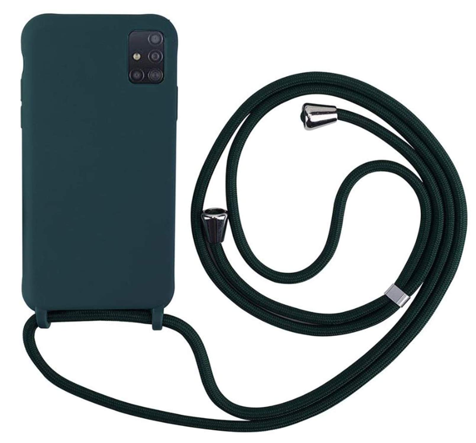 MEVIS Case Compatible with Samsung Galaxy A71, Necklace for Cell Phone Collars Slim Shockproof Adjustable Lanyard Case Dark Green โ image 1