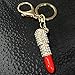Cy3Lf Crystal Lipstick Makeup Keyring Rhinestone Purse Bag Charm Pendant Keychain Christmas Gift for Girl Woman Lady, RED