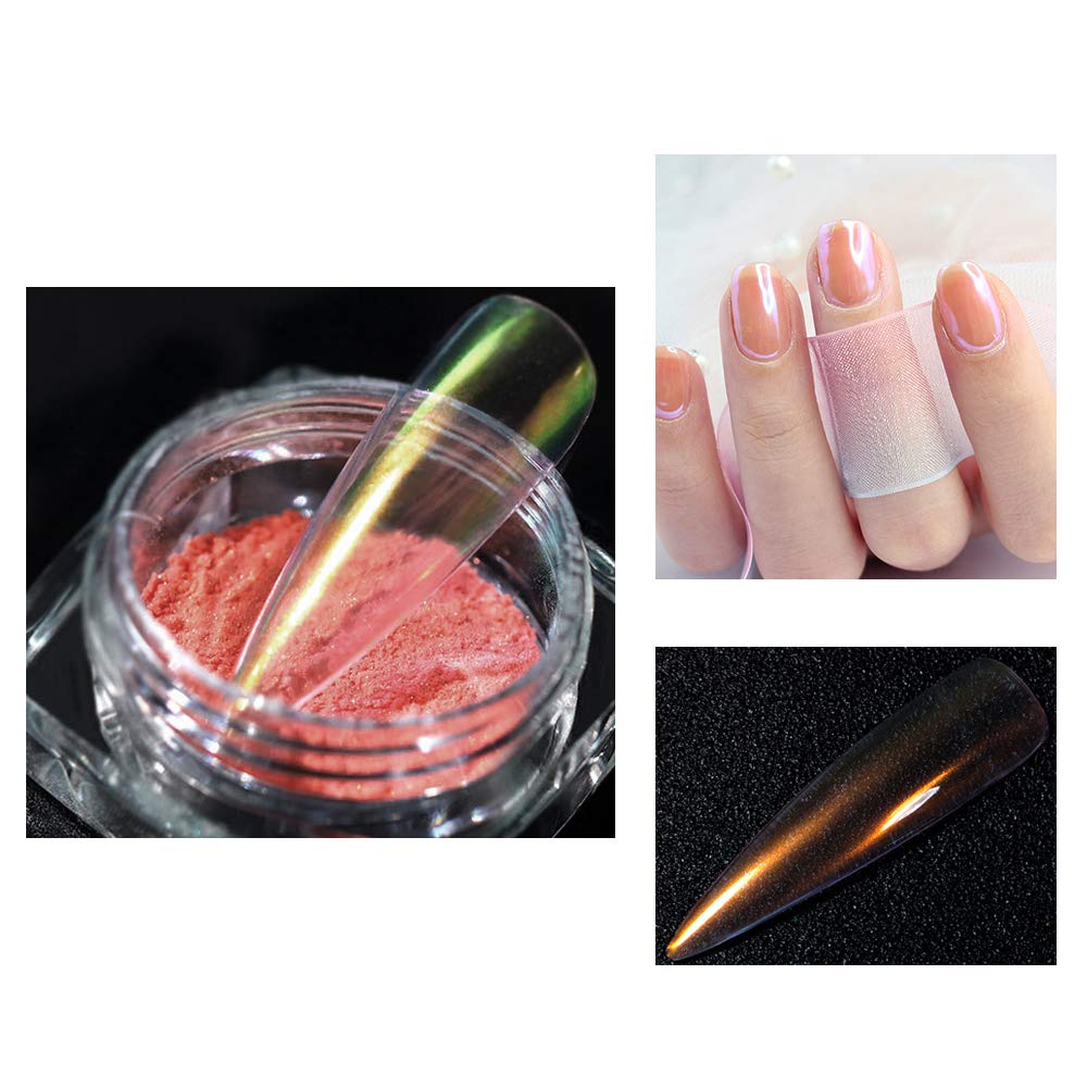 Amazon Com Ownest Neon Aurora Nail Powder Magic Ice Transparent