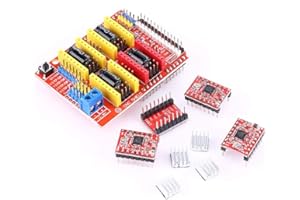 CNC Shield CNC Expansion Board A4988 Stepper Motor Driver for Engraver 3D Printer, Opensource Firmware GRBL 0.8, Compact Desi