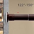 ASHLEYRIVER Room Divider Tension Curtain Rod,Tension Shower Window Curtain Rod,No Drilling,Very Secure-122-150 Inch,Bronze