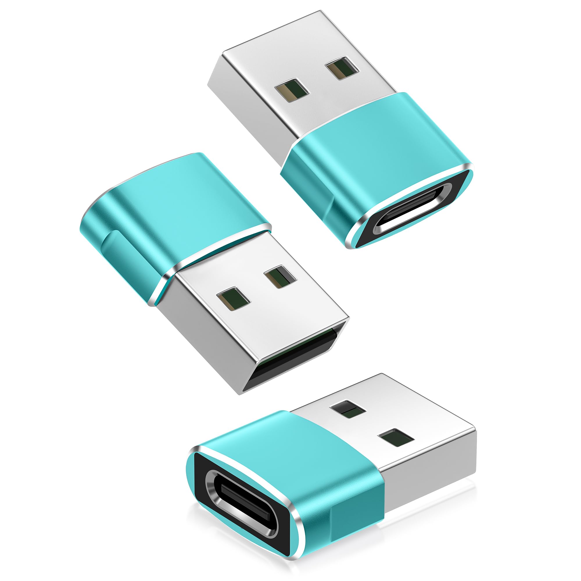 BASESAILOR for Airpods Pro 3 4 USB to USB C Adapter 3Pack,Type C Female A Male Charger Converter for iWatch 8,iPhone 17 16 15 14 13 12 11 Pro Max Plus,iPad 10 8th 9th 10th Air 4th 5th Mini 6th Gen